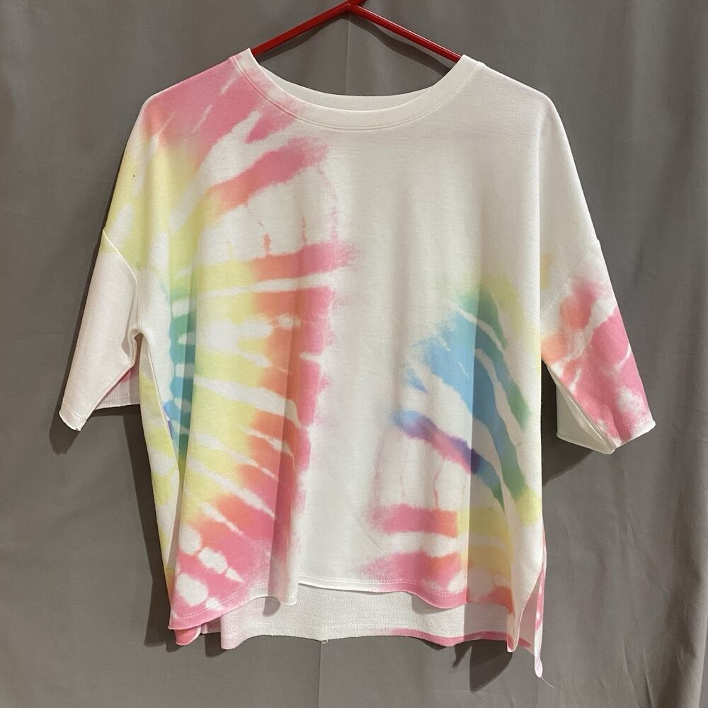 Phil Love short-sleeve, white-based tie-dye Size Small TG2077